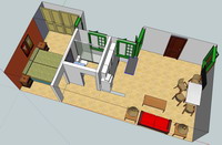 plano en 3D de la casa